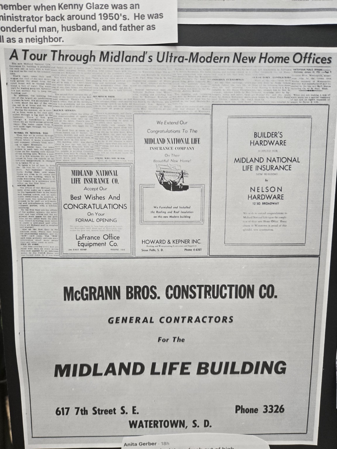 Newspaper feature titled A Tour Through Midland's Ultra-Modern New Home Offices